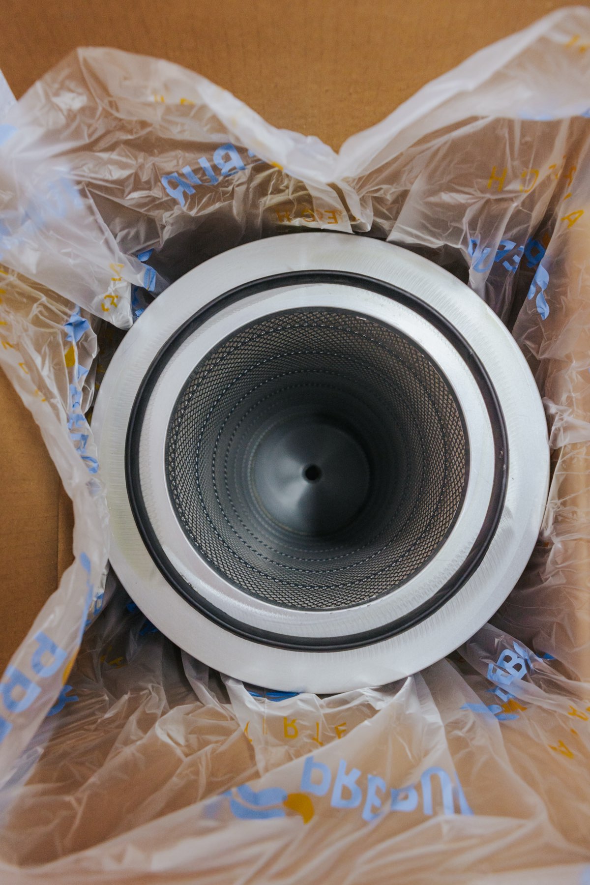 Airtech cartridge filter in packaging box